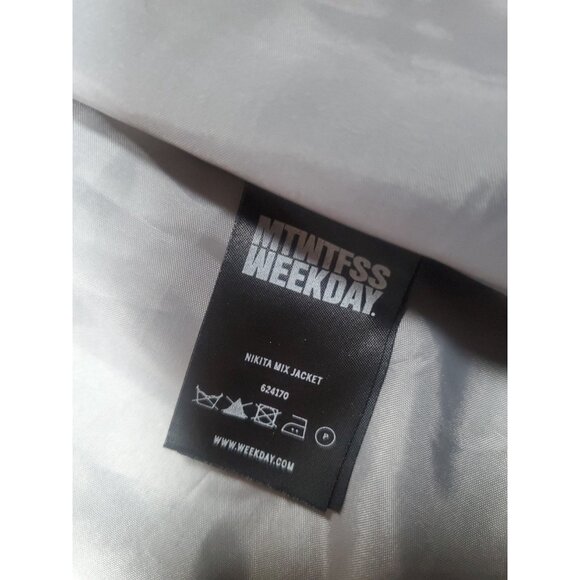 MTWTFSS Weekday Women Nikita Mix Jacket Biker Size XS NEW NWOT - Picture 7 of 16